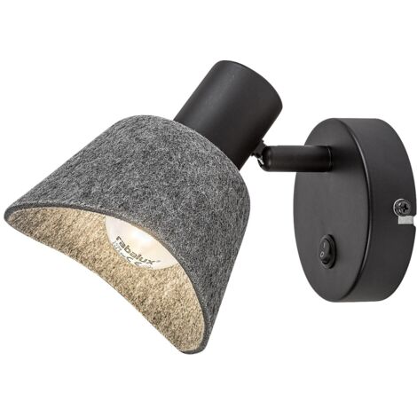 Applique murale feutre gris orientable E14 Farelia