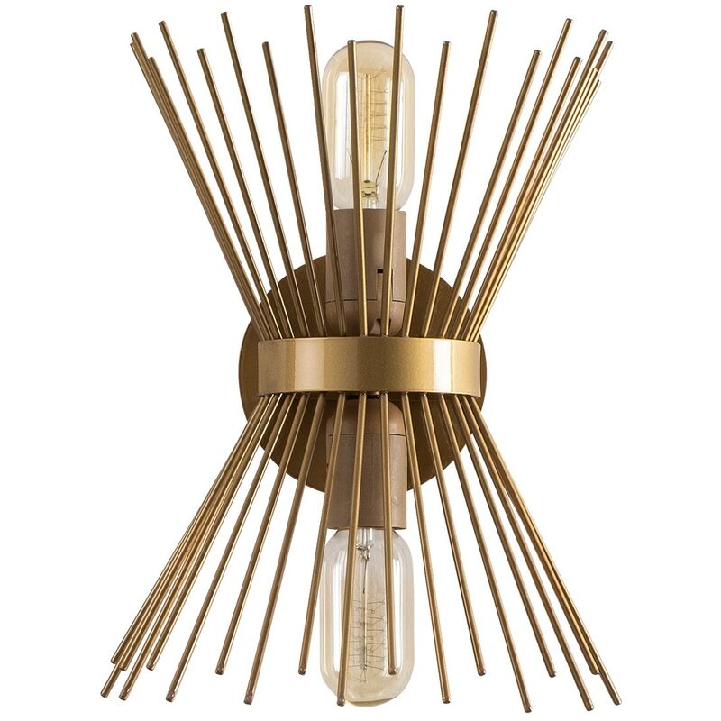 Lampe Murale Dorée en Fer, 23x33 cm, Pour Salon ou Entrée avec Décor Métallique