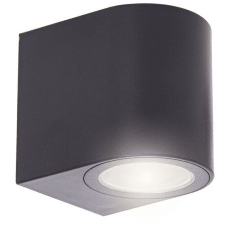 Applique murale filaire noire IP44, culot GU10, 40W max