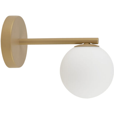 Applique murale Gama or, globe verre blanc, G9 Sigma