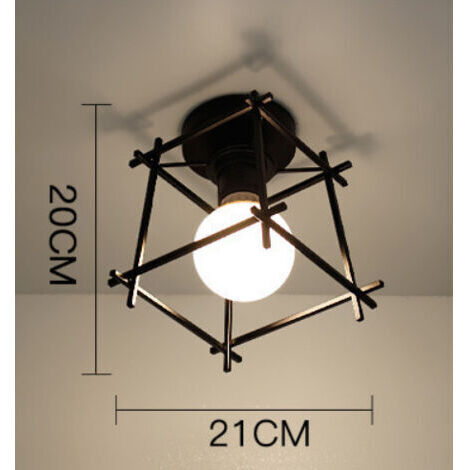 Applique murale géométrique en fer forgé pour salon, cuisine, loft, salle à manger, café (ampoule non incluse), trois en un, lumière blanche E27