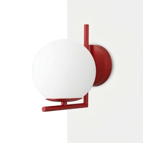 Applique murale globe en verre "Margaret" - Rouge