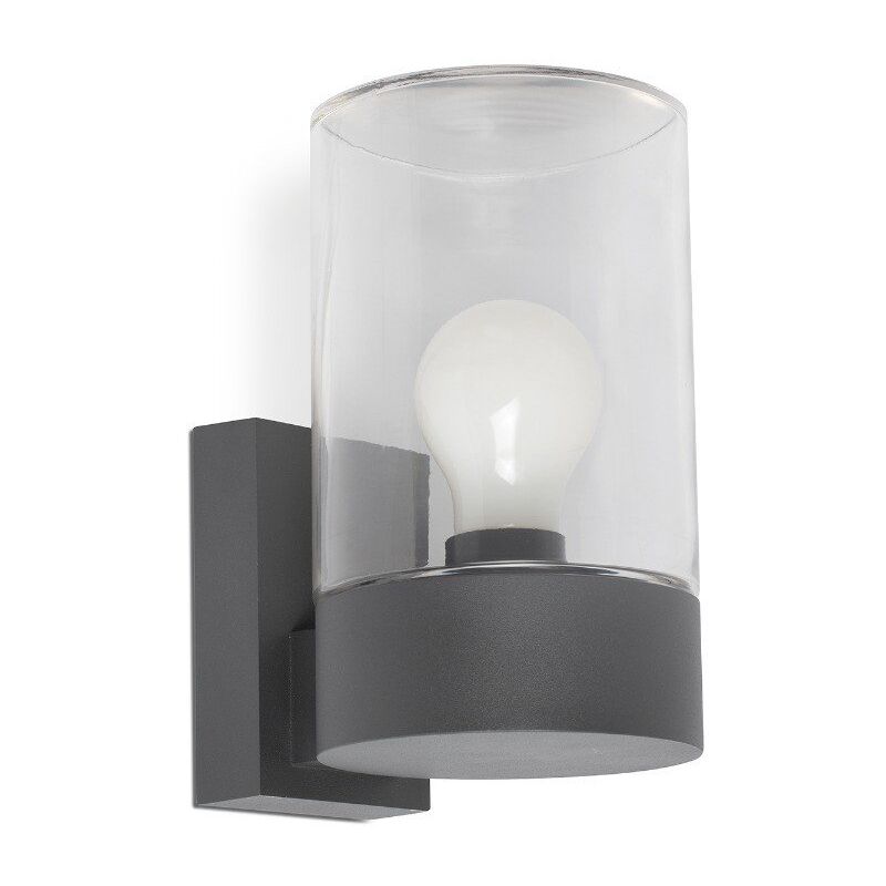 Image of Faro Barcelona - Aplique de pared gris oscuro con cristal transparente kila 71743