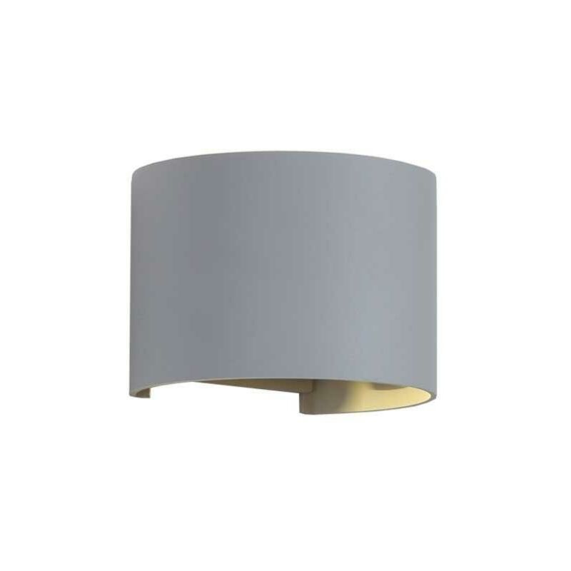 Silumen - Applique Murale led 6W IP54 Forme Arrondie - Blanc Neutre / Gris