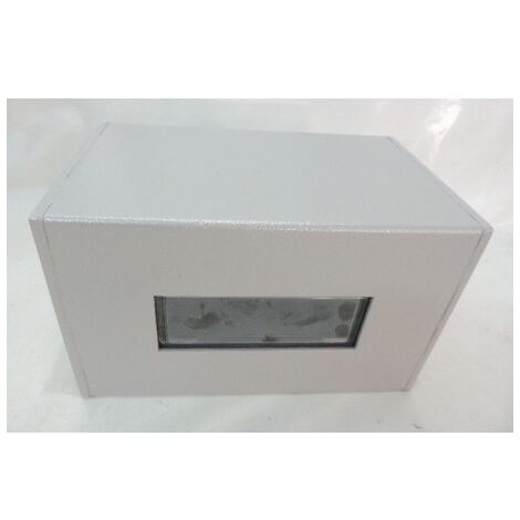 Applique murale grise métal 225X140X140mm 1 faisceau indirect lampe E27 (non incl) 230V IP65 IK06 SIGNO 1WB PRISMA 700127
