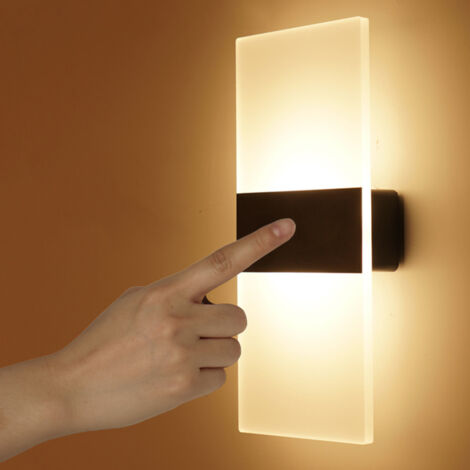 Applique Murale Hôtel Noire, Applique Murale Intérieure LED, Applique Murale Batterie Sans Fil USB Rechargeable Touch Control 3 Niveaux Luminosité Couloir Allée 3000K