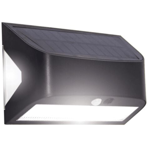 XANLITE Applique murale hybride Solaire / USB, 700 Lumens, IP54, 3 modes d'éclairage, 10h d'autonomie avec détecteur de mouvement