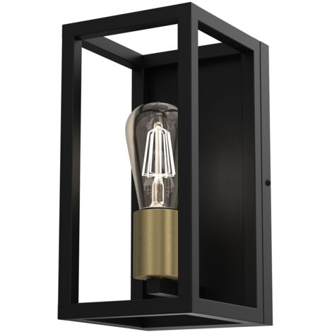 Applique murale indus noire laiton Frame E27 Luminex