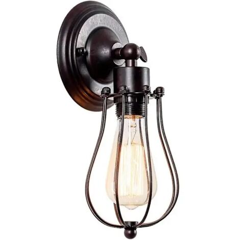 Applique murale industrielle, applique murale vintage, applique murale rustique à fil métallique réglable, applique murale style Edison, lampe antique pour porche