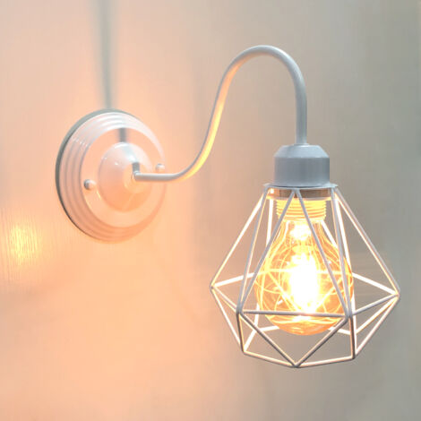 Applique Murale Industrielle Lampe Murale Cage en Métal E27 Ø16CM Noir pour Salon Cuisine Salon Chambre