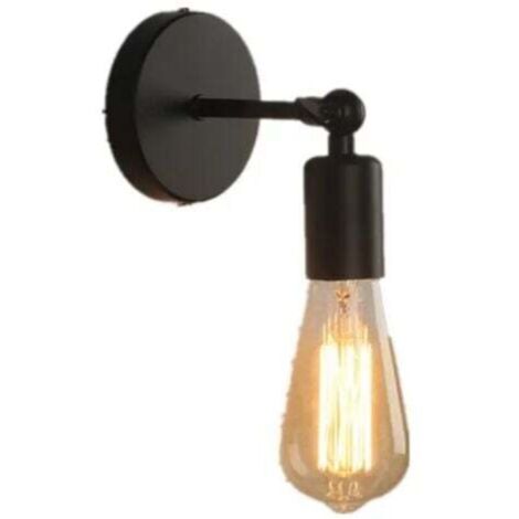 Applique murale industrielle réglable en fer noir mat – douille E27 pour décoration intérieure maison, bar, café ou restaurant