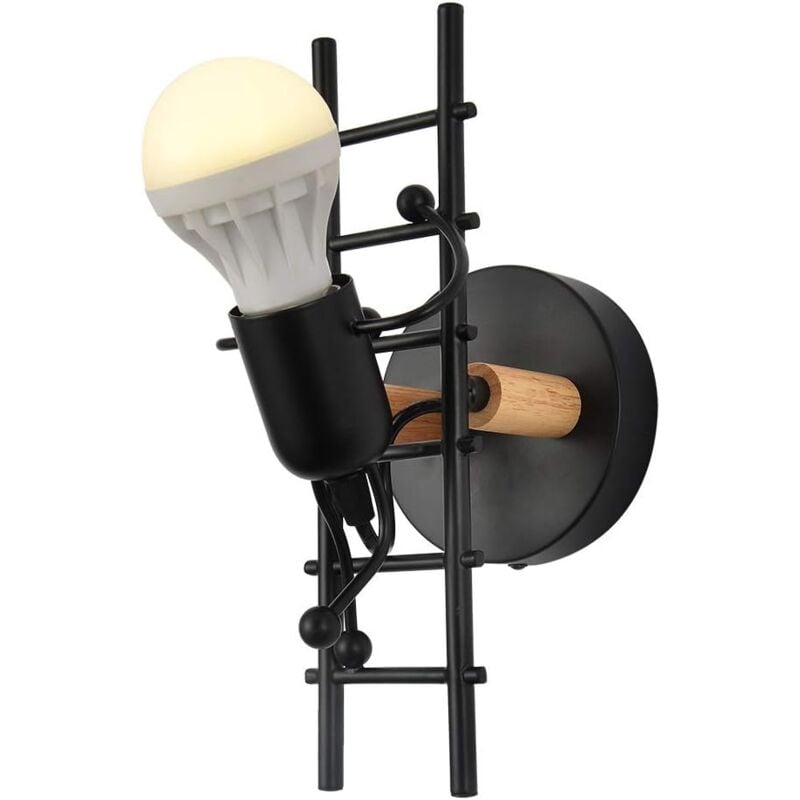 Applique murale industrielle rétro E27, lampe en métal créative, lumière du support décoratif moderne pour chambre d'enfant, chevet, escalier,