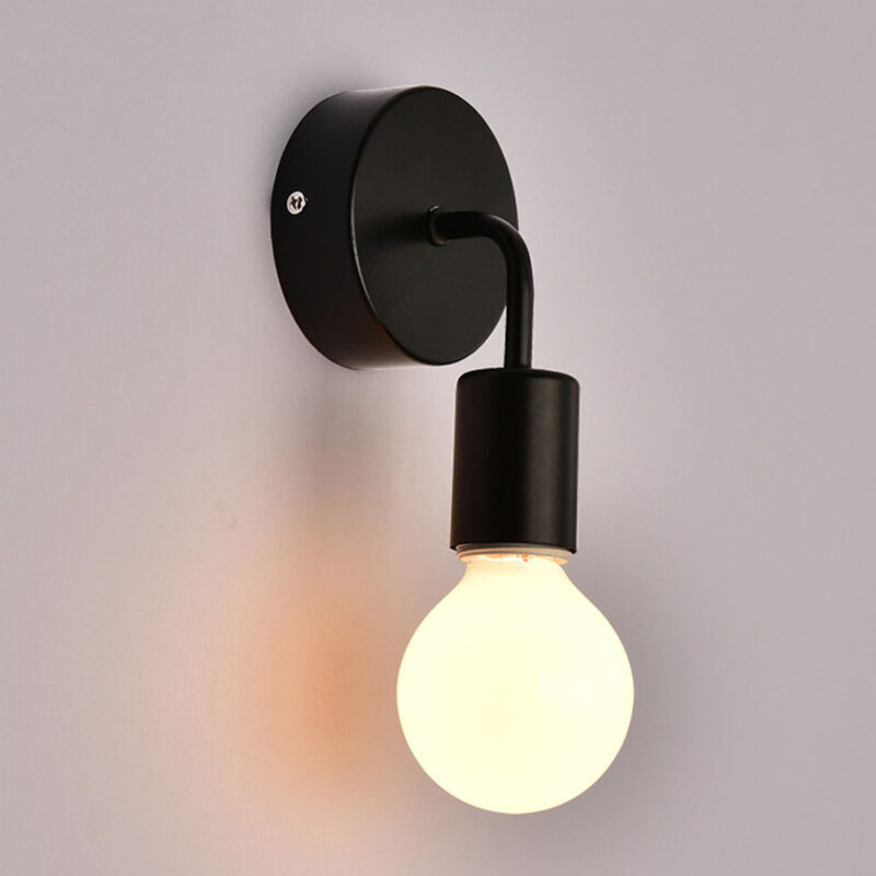 Applique Murale Industrielle Vintage en Métal Éclairage, Lampe de Murale en Fer Forgé Moderne Douille E27 Noir (Sans ampoule) - 1pcs Lampe