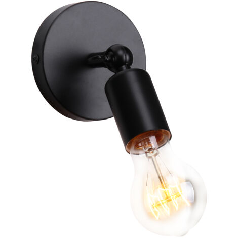 Applique Murale Industrielle Vintage Lampe Murale Fer Forgé Luminaire Murale Réglable E27 Noir - 1Pcs