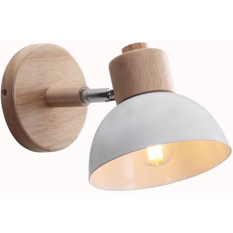 Applique Murale Industrielle Vintage Lampe Murale Interieur Sconce Rétro Luminaire Applique Abat-jour E27 Ø15CM pour Salle à Manger Escalier Chambre Cuisine Café(1pcs blanc)