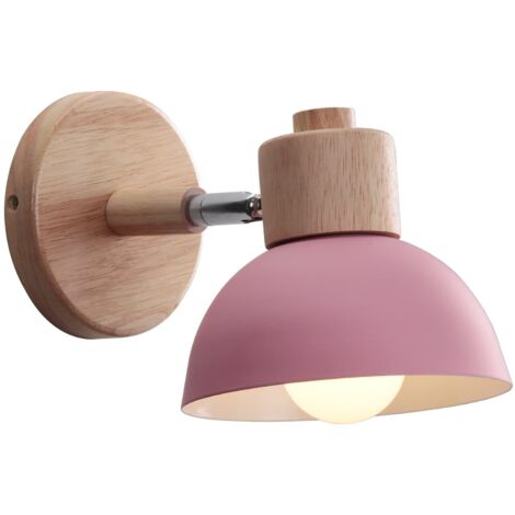 Applique Murale Industrielle Vintage Lampe Murale Interieur Sconce Rétro Luminaire Applique Abat-jour E27 Ø15CM pour Salle à Manger Escalier Chambre Cuisine Café(rose)