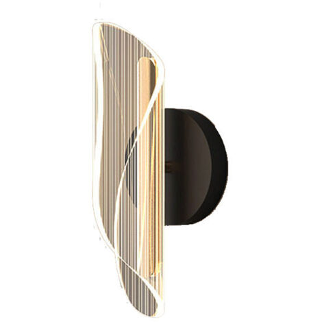 Applique Murale Intérieur, 10W Moderne Lampe Murale Créatif Design Incurvée, 3 Températures de Couleur RA≥85 Éclairage Mural Intérieur pour Chambre à Coucher Salon Cuisine Couloir Escalier