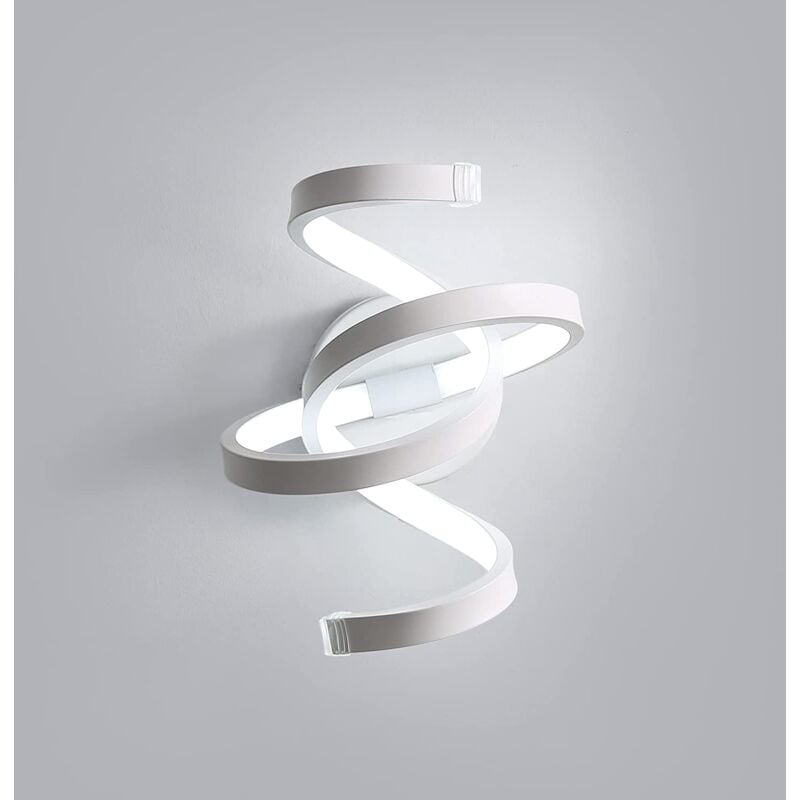 Applique Murale Interieur 18W (6000K) LED Blanc Froid, Applique Murale Spirale Moderne, Applique Acrylique pour Chevet, Fond TV Étude de Salon