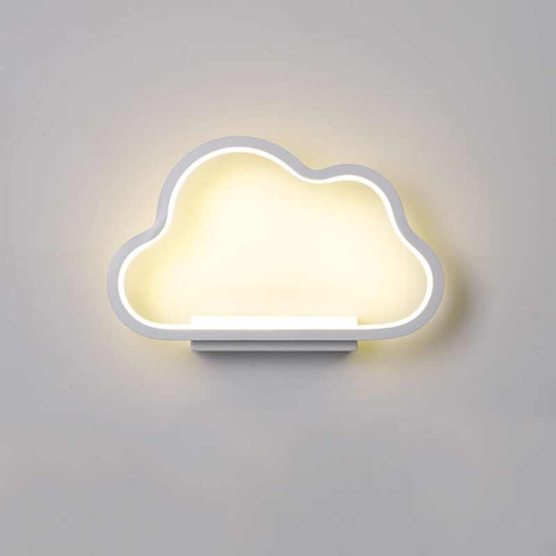 Applique Murale Interieur, Applique Murale led Design Minimaliste Forme de Nuages, Réchauffement de la lumière,Applique Murale Enfant Chambre(Blanc)