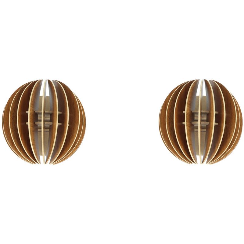 Applique Murale Interieur, design en bois et en mdf, Nogal 19,5x19,5x19,5 cm