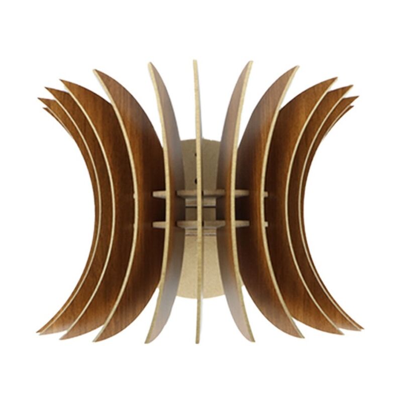Applique Murale Interieur, design en bois et en mdf, Nogal 20x28x20 cm - Nogal