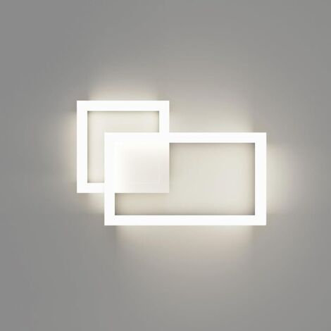 Applique Murale Interieur Design, Lampe Murale LED Mordern, Appliques Interieur Décoratif, Lumière mural pour Chambre, Salon, Escalier, 24W, 1960LM, Blanc Naturel 4000K, Blanc