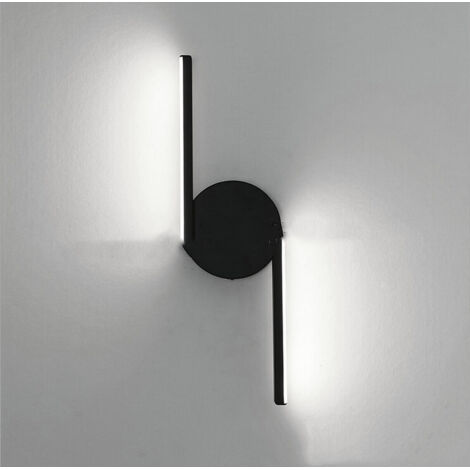 Applique Murale Interieur Design Simple ,38cm Lampe de Murale Moderne 8W Noir pour Salon Couloir Chambre à coucher Jardin (Blanc froid)