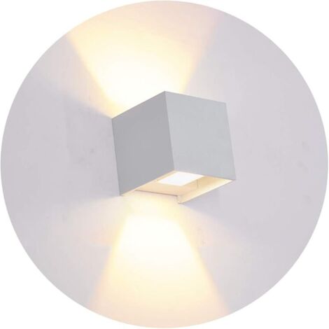 Applique Murale Interieur/Exterieur,7W Blanc Chaud 3000K, Moderne Lampe Murale Interieur Faisceau Lumineux Réglable, IP65 Éclairage Mural Extérieur