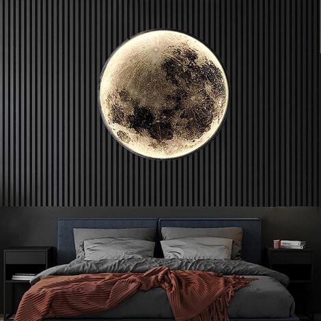 Applique Murale Interieur Lampe LED Murale Moderne 15W Design Cercle 6500K  Noir Chambre à Coucher Salon 24 CM
