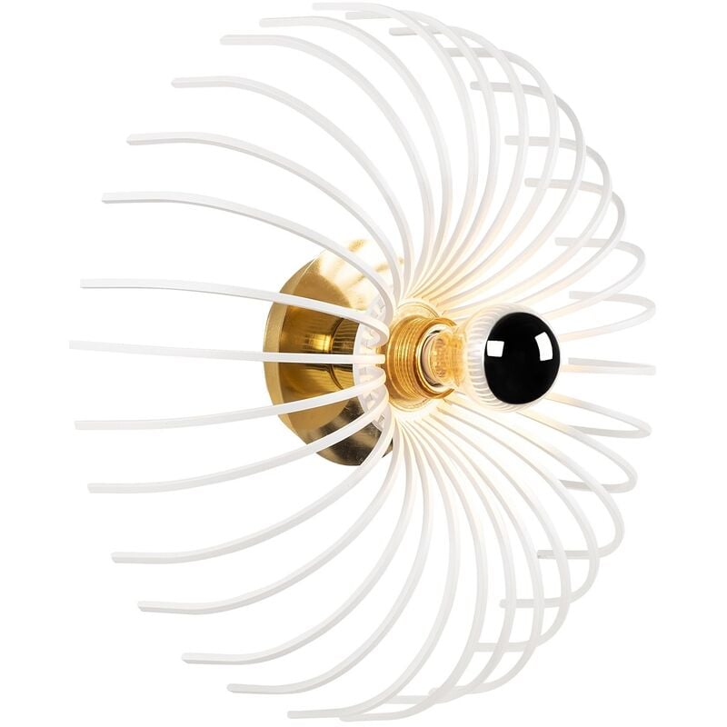 Applique Murale Interieur, Lampe Murale Industrielle Bois, Blanc 12x12x36 cm - Blanc