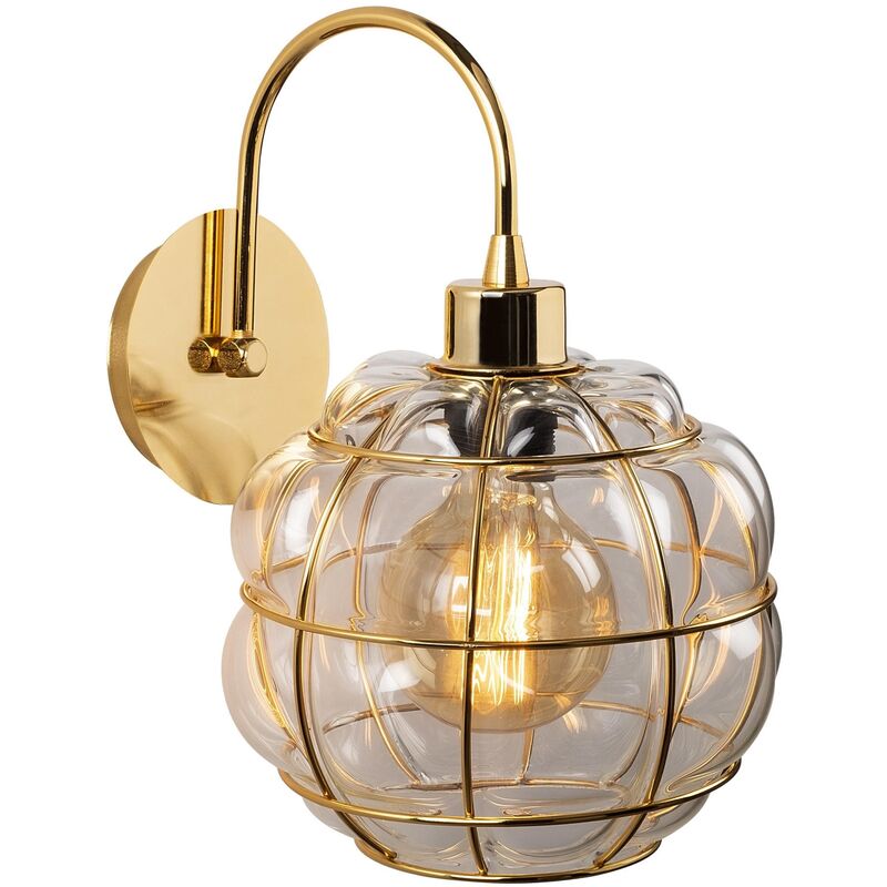 Applique Murale Interieur, Lampe Murale Industrielle Bois, Or 23x27x30 cm - Or