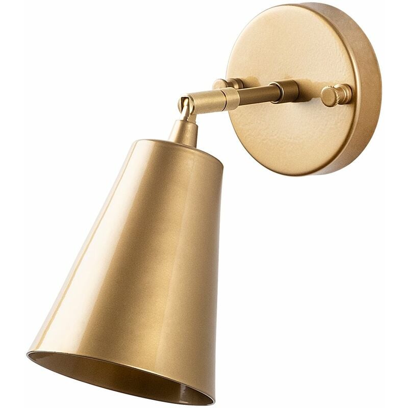 Applique Murale Interieur, Lampe Murale Industrielle Bois, Or 10x26x21 cm - Or