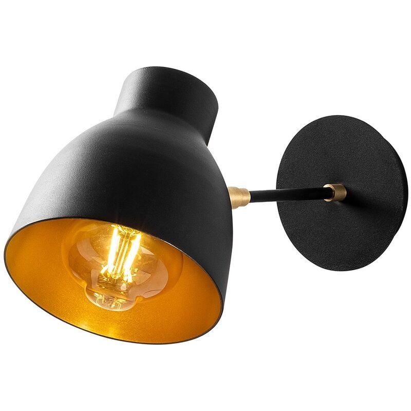 Applique Murale Interieur, Lampe Murale Industrielle Bois, Noir 15x38x20 cm