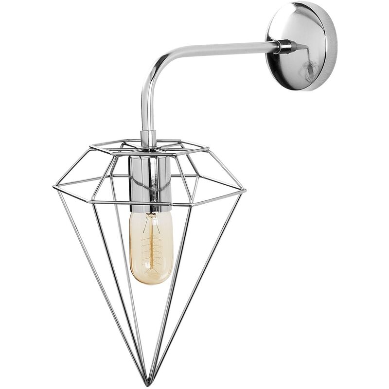 Applique Murale Interieur, Lampe Murale Industrielle Bois, Argent 20x37x43 cm - Argent
