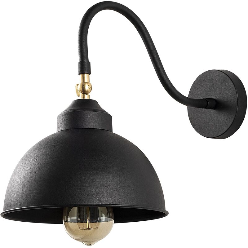 Applique Murale Interieur, Lampe Murale Industrielle Bois, Noir 21x32x28 cm - Noir