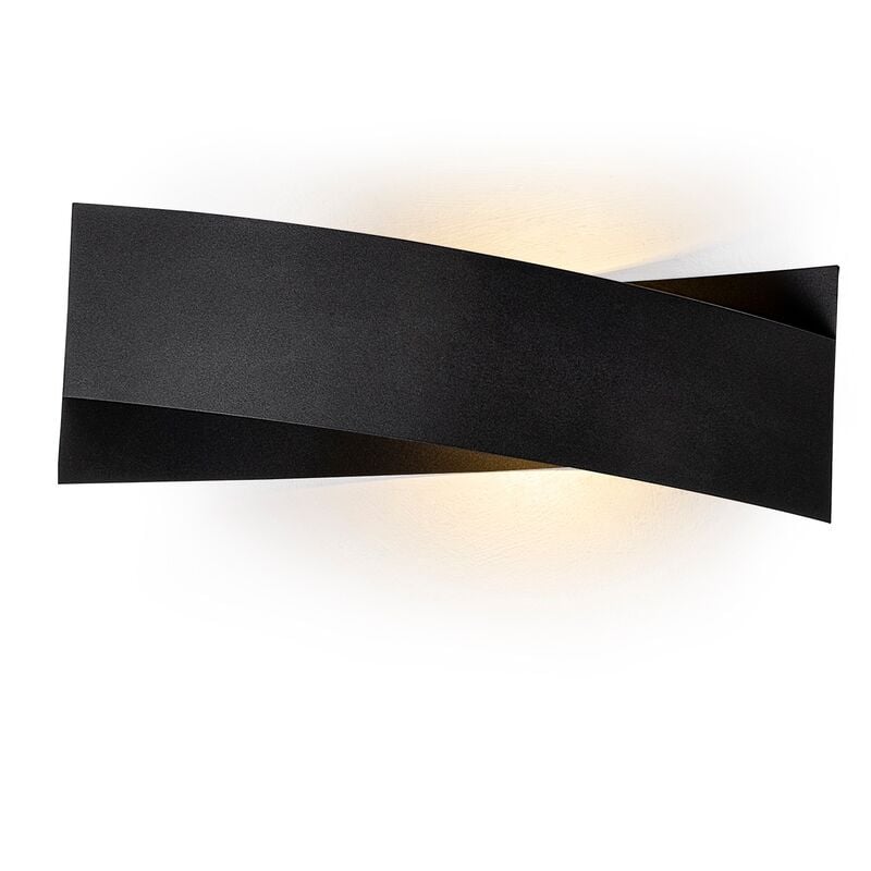 Applique Murale Interieur, Lampe Murale Industrielle Bois, Noir 31x10x11 cm