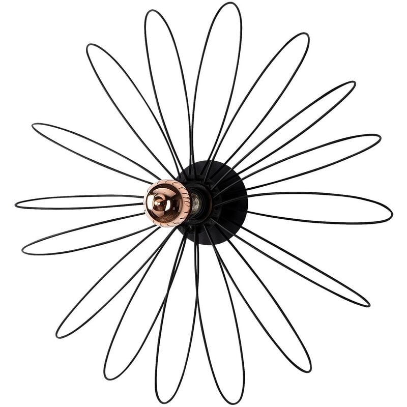 Applique Murale Interieur, Lampe Murale Industrielle Bois, Noir 58x12x58 cm