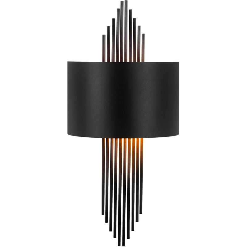 Applique Murale Interieur, Lampe Murale Industrielle Bois, Noir 75x10x22 cm - Noir