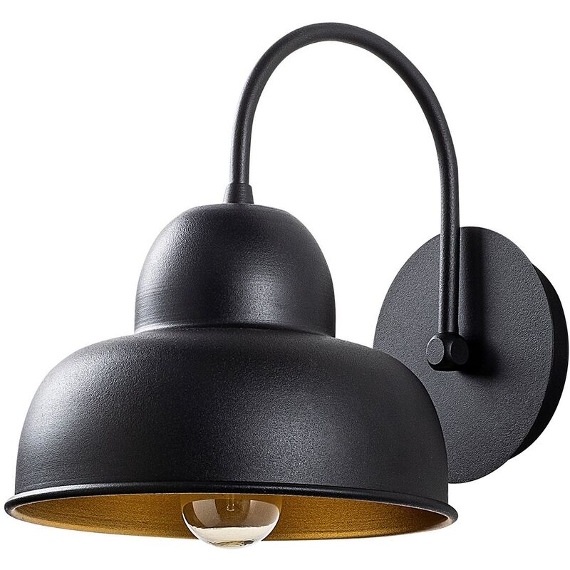Applique Murale Interieur, Lampe Murale Industrielle Bois, Noir 20x27x24 cm - Noir