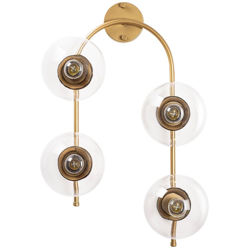 Applique Murale Interieur, Lampe Murale Industrielle Bois, Or shine 40x26x62 cm