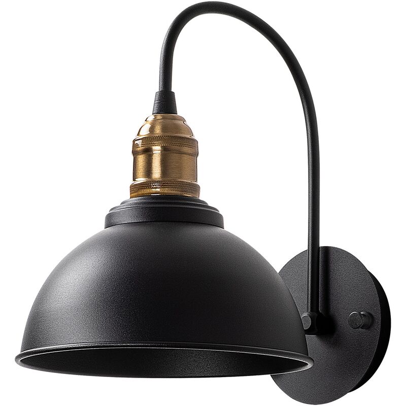 Applique Murale Interieur, Lampe Murale Industrielle Bois, Noir 27x27x36 cm - Noir