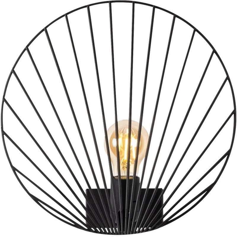 Applique Murale Interieur, Lampe Murale Industrielle Bois, Noir 30x12x30 cm