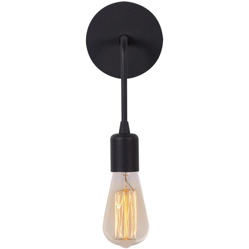 Applique Murale Interieur, Lampe Murale Industrielle Bois, Noir 6x12 x27 cm