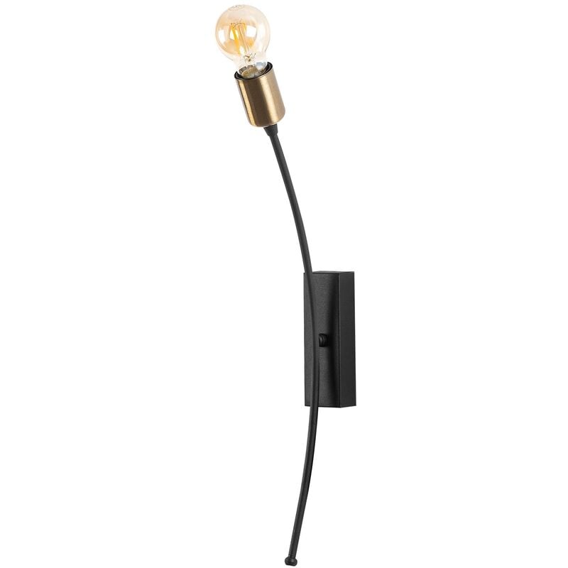 Applique Murale Interieur, Lampe Murale Industrielle Bois, Noir 6x25x56 cm