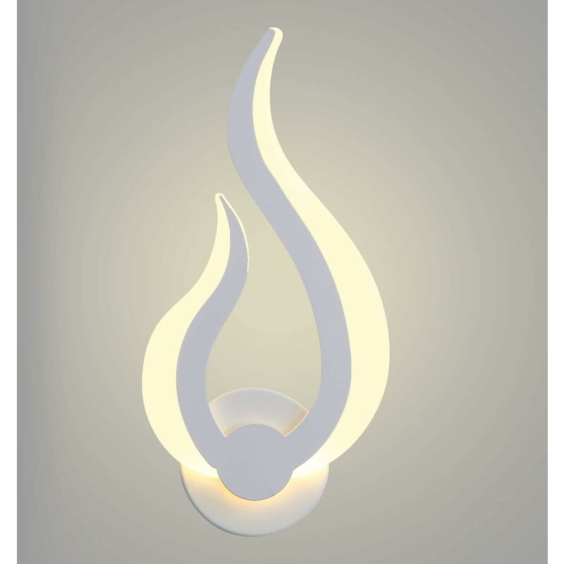 Ersandy - Applique Murale Intérieur led, 10W Lampe Murale Moderne, Forme de Flamme Mural Veilleuse 3000K Blanc Chaud pour Cuisine Escalier Chambre