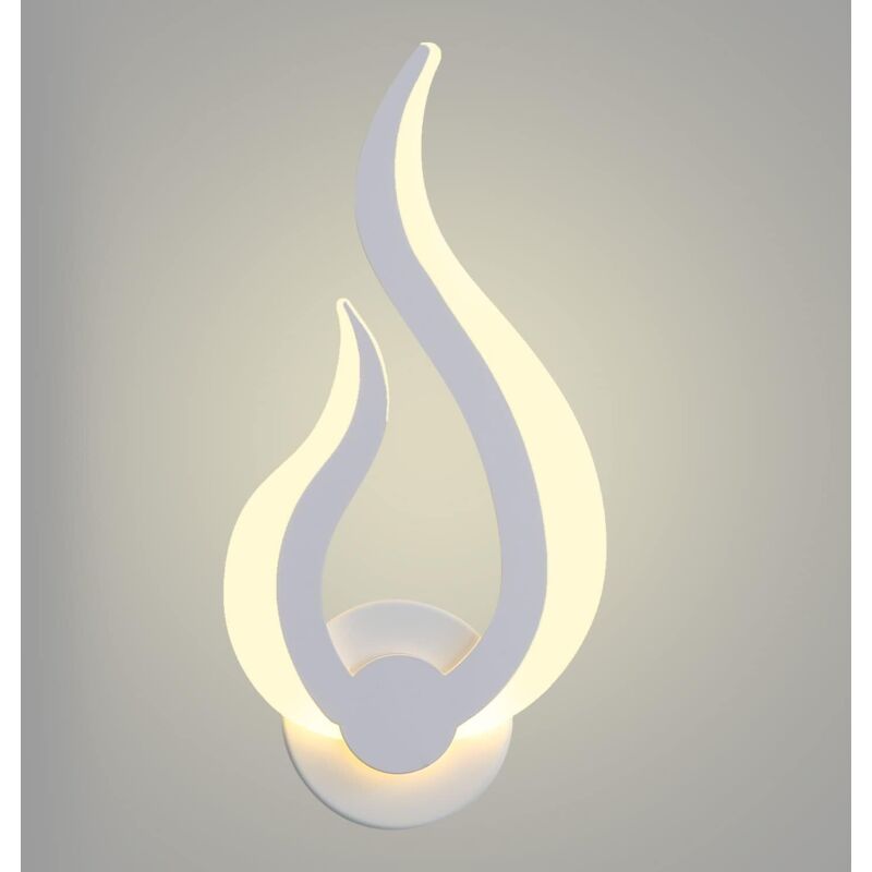Applique Murale Intérieur led, 10W Lampe Murale Moderne, Forme de Flamme Mural Veilleuse 3000K Blanc Chaud pour Cuisine Escalier Chambre Couloir,
