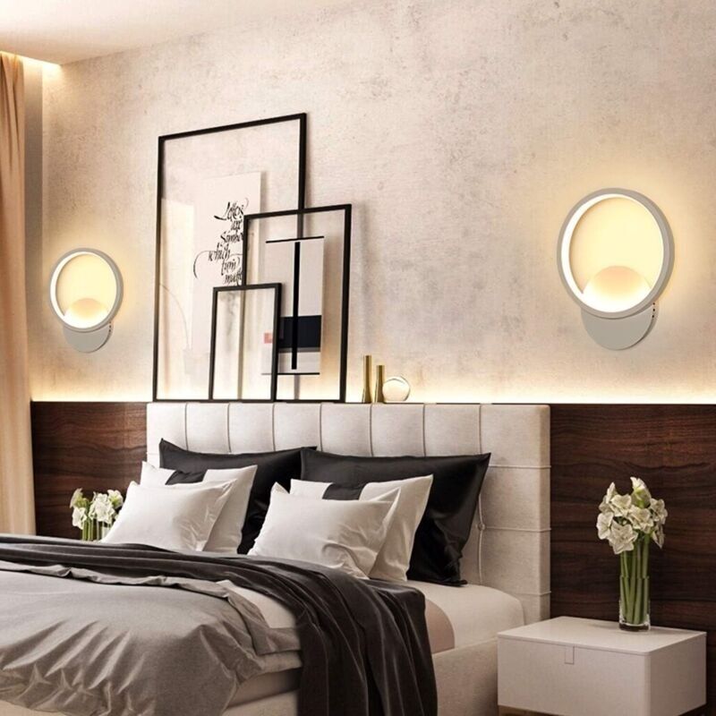 Applique Murale Interieur Led 13w Lampe Murale Ronde Blanc Chaud 3000k Moderne Pour Chambre Salon Escalier Couloir Ac 220v