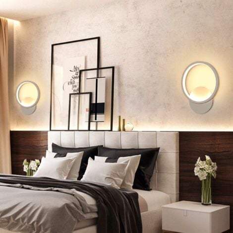 LONGZIMING Applique Murale Interieur LED 13W Lampe Murale Ronde Blanc Chaud 3000K Moderne pour Chambre Salon Escalier Couloir AC 220V