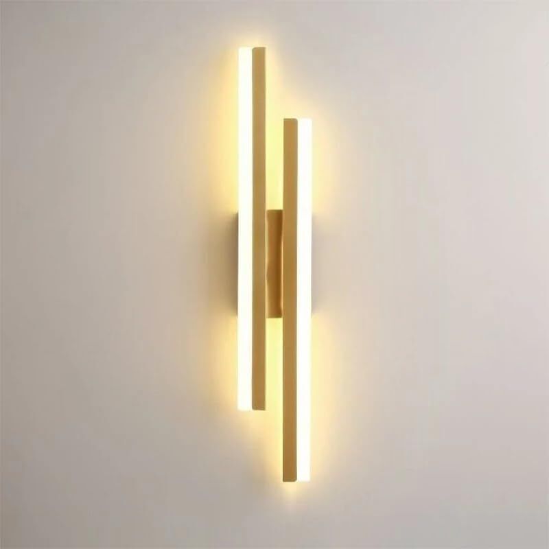 Applique Murale Interieur LED, 16W Moderne Lampe Murale Or, 3 Température de Couleur 3000-6500K Luminaire Mural en Acrylique pour Salon, Chambre,