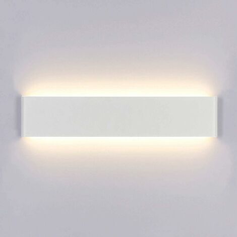 Applique Murale Interieur LED Blanc 14W 3000K Lampe Murale Blanc Chaud Moderne Design AC 220V pour Chambre Salon Escalier Couloir Acrylique 40CM